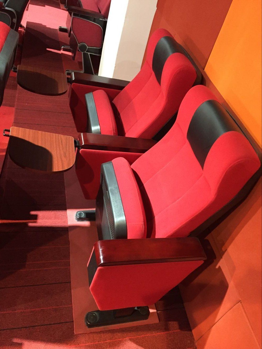 Lowest Factory Price with Black PU Armrest Auditorium Chair Church Chair Auditorium Seat Auditorium Seating Cofference Chair (YA-09A)