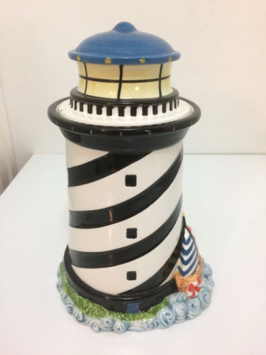 Lighthouse Cookie Jar Kitchen Home Decor Light House Ceramic