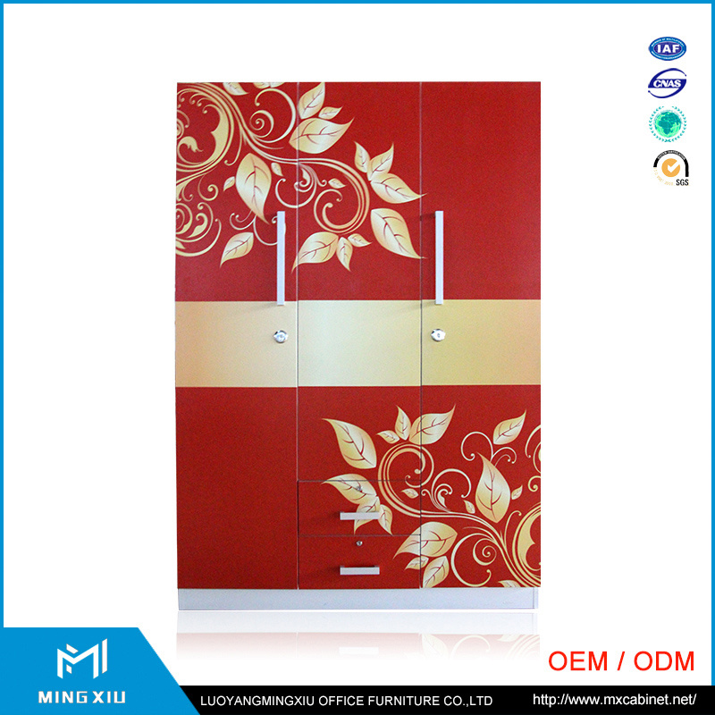 Mingxiu High Quality 3 Door Steel Cabinets Design / Hanging Wardrobe Cabinet