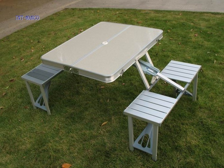 Aluminum Stool Foldable Picnic Table (MW12006)
