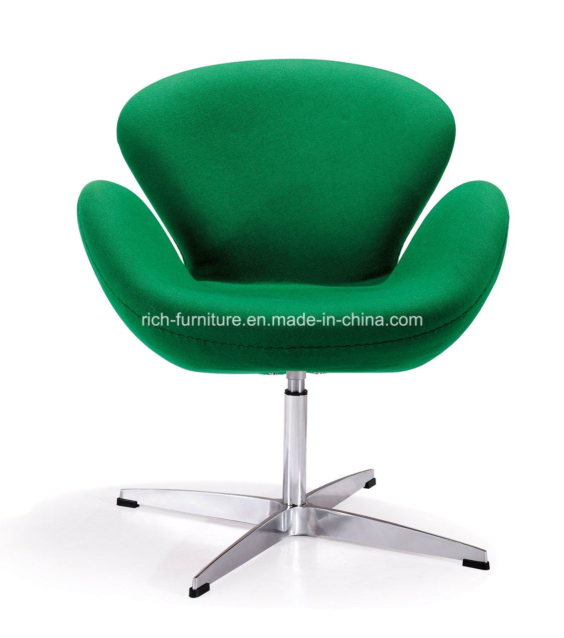 Modern Living Room Swivel Wool Fabric Swan Chair