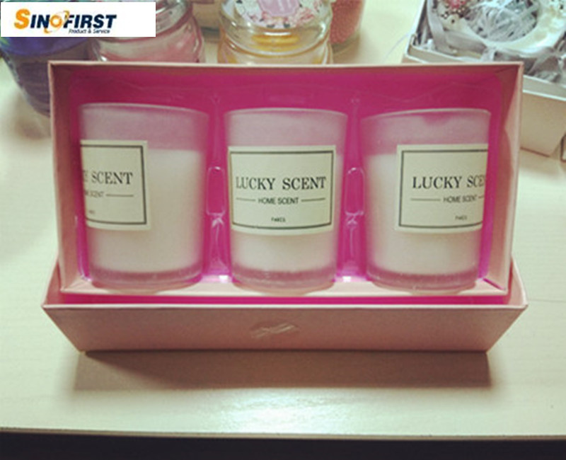 Tapered Design Scented Candles in Glass Holder for Parties, Home Decoration, Festivals