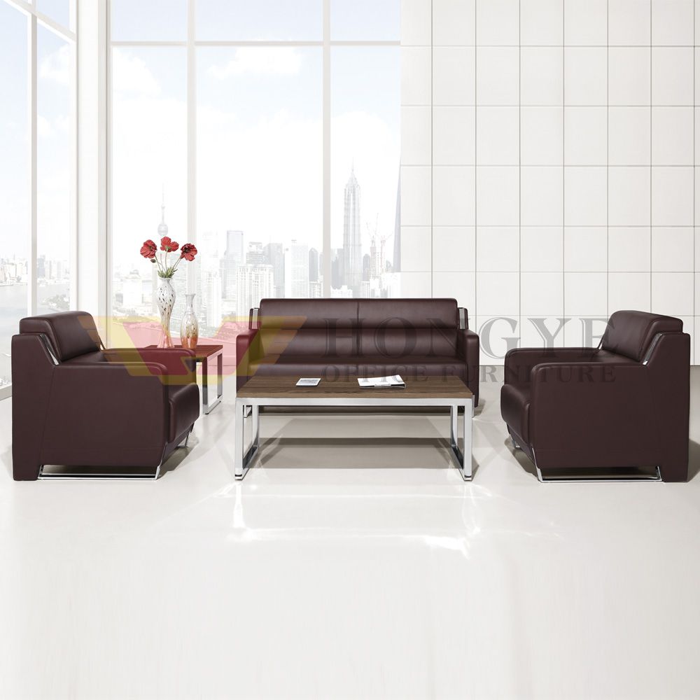 Contemporary Public Meeting Negotiating Ergonomic Leather Office Sofa