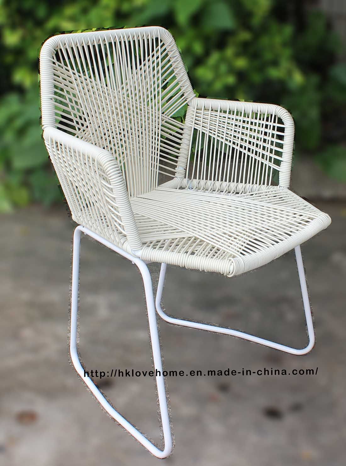 Outdoor Classic Metal Dining Rattan Armchair Tropicalia Restaurant Garden Chairs