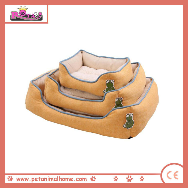 Cartoon Pattern Pet Bed in Yellow