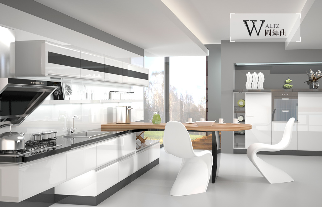 2015 Fashion Glossy Acrylic MDF Kitchen Cabinets (KC-001)