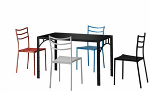 Metal Powder Coating Dining Table with Chairs