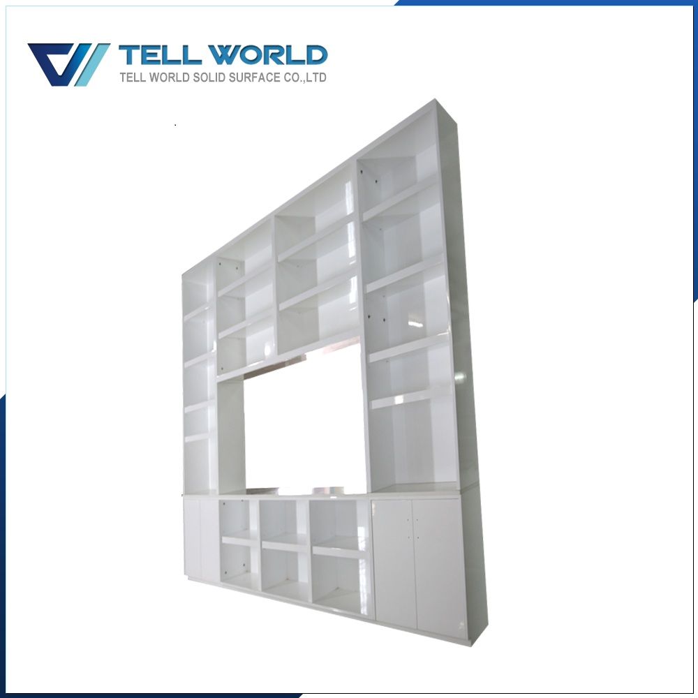 2017 Hot Sale Pure White Acrylic Artistic Storage Bookcase