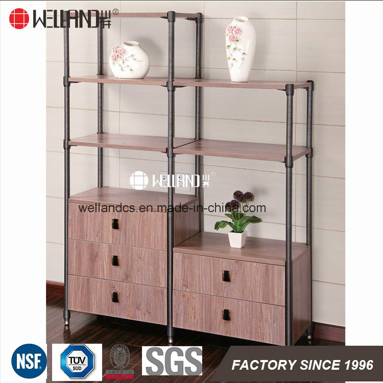 China Manufacture DIY Living Room Display Steel-Wooden Furniture