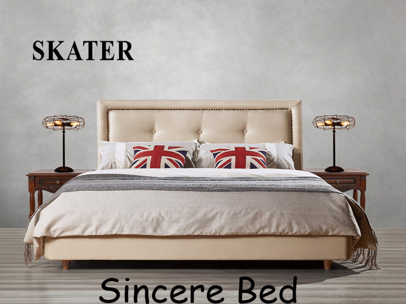 American Style Bedroom Bed Fabric Bed Leather Bed