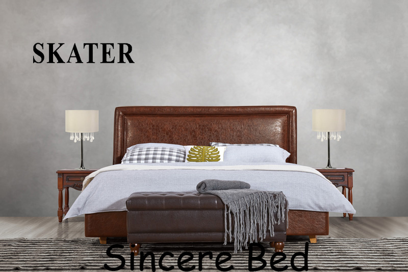 A21 American Style Bedroom Leather Bed Fabric Bed