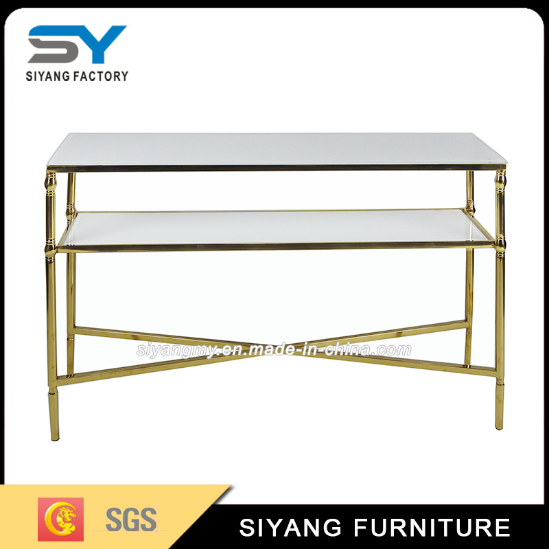 White Tempered Glass Console Table