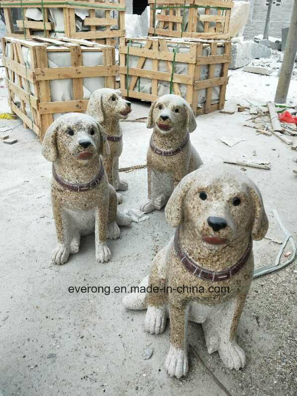 Natural Stone Granite Marble Dog Carving Animal Sculpture for Garden Statue