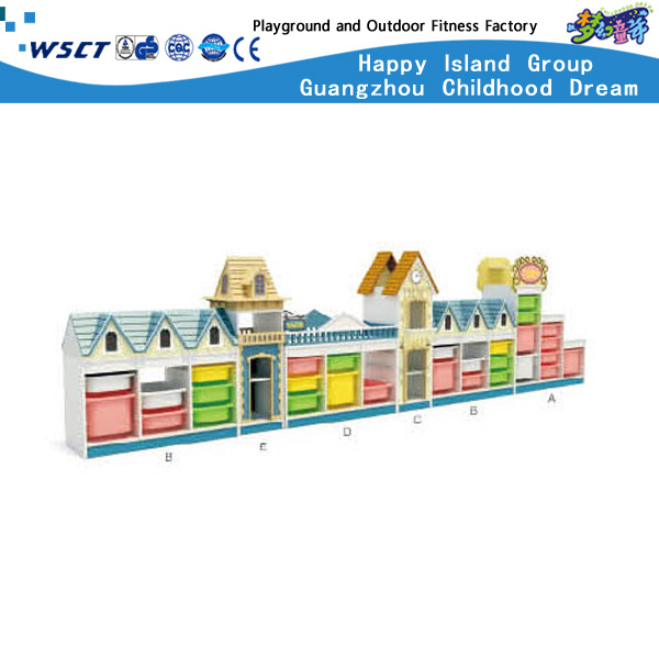 Kindergarten Large Storage Cabinet Wooden Kids Shelf Furniture Hc-3305