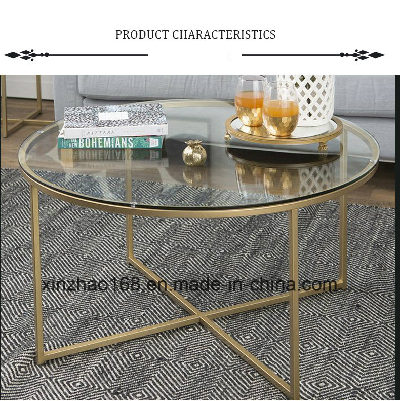 Flexible Smart Modern Design Swivel Bent Glass Metal Coffee Table