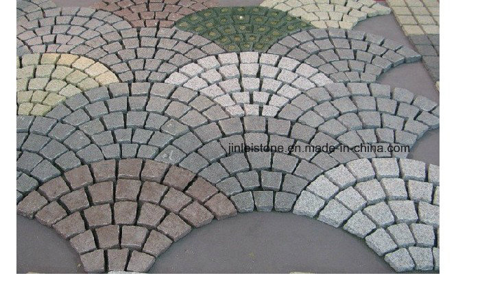 Grey and Yellow Flamed Granite Cube/Stepping/Kerb/ Paving Stone