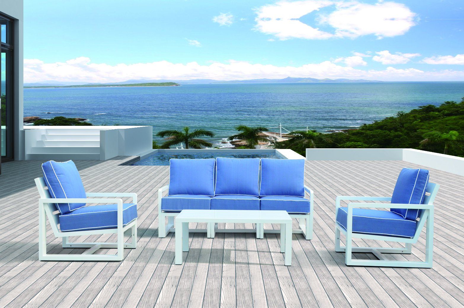 Garden Patio Home Hotel Office Outdoor Aluminum Kd Kenig Lounge Sofa (J599-KD)