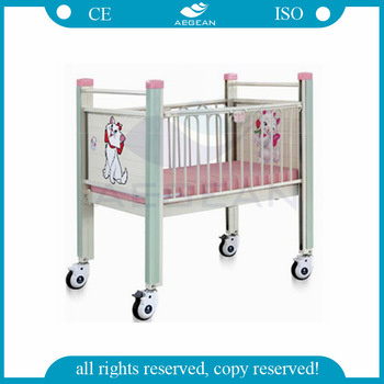 AG-CB004 Witn Four Wheels Stainless Steel Infant Hospital Bed