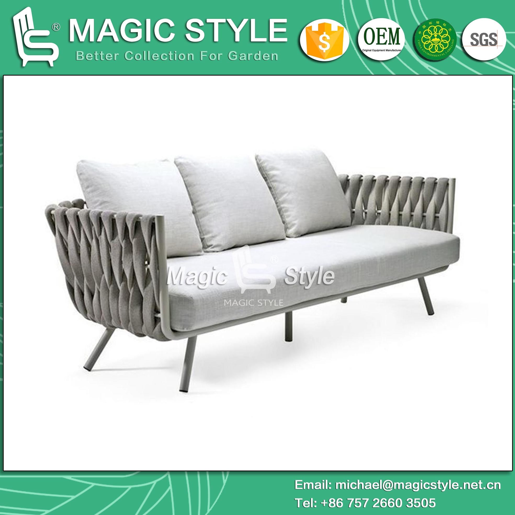 Modern Sofa Set Weaving Sofa Aluminum Sofa Tape Weaving Sofa Outdoor Furniture Hotel Project
