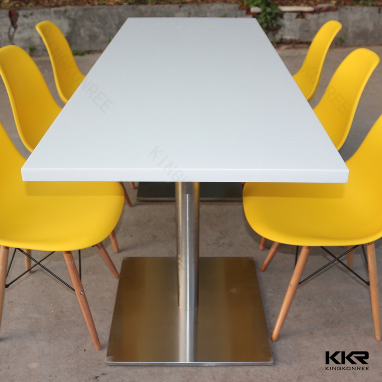 Custom Made Artificial Marble White Restaurant Dining Table