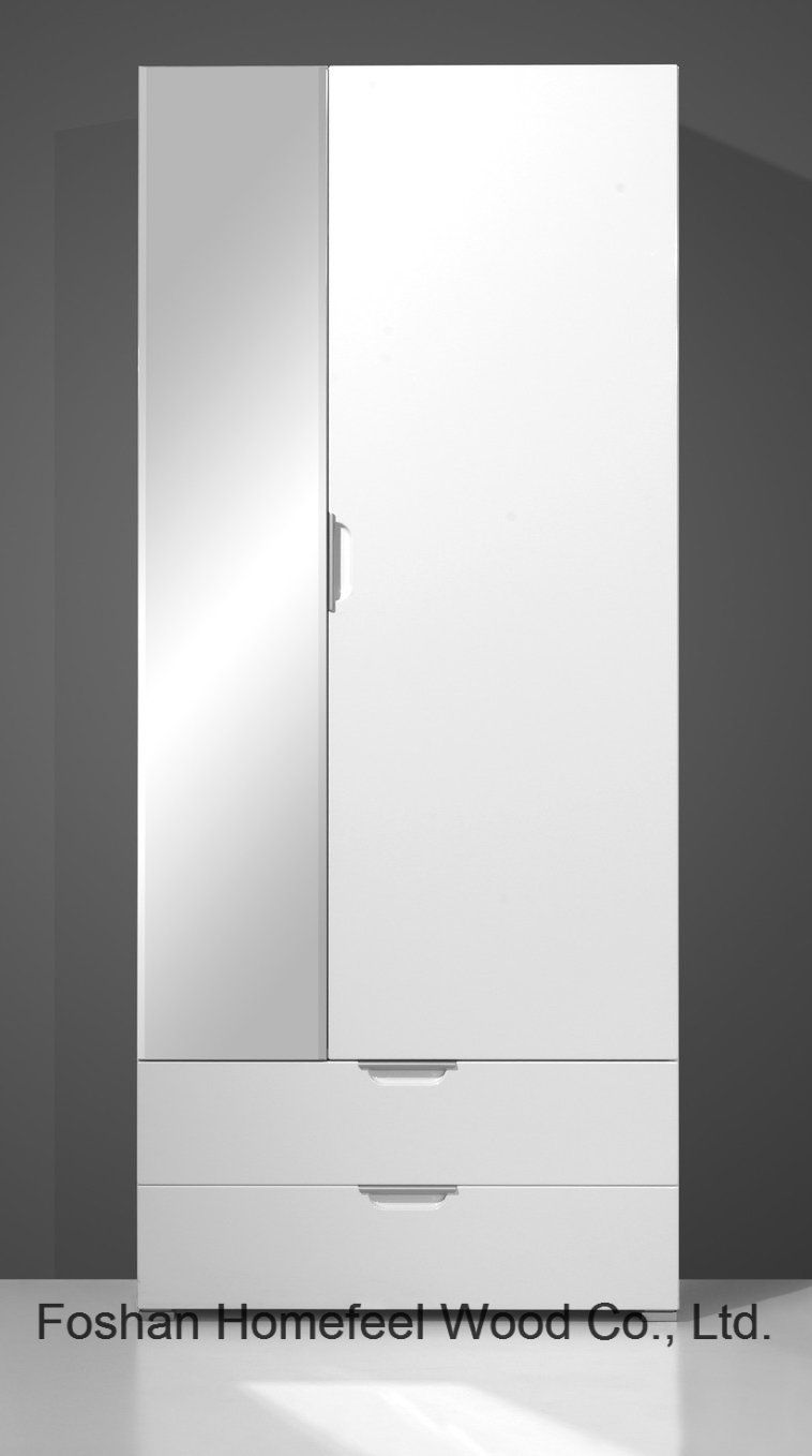 Simply White Glossy Bedroom Combination 2 Door Wardrobe (WB72)