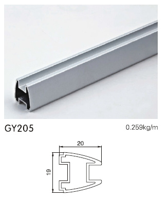 Aluminium Wardrobe Profile in Anodised Silver