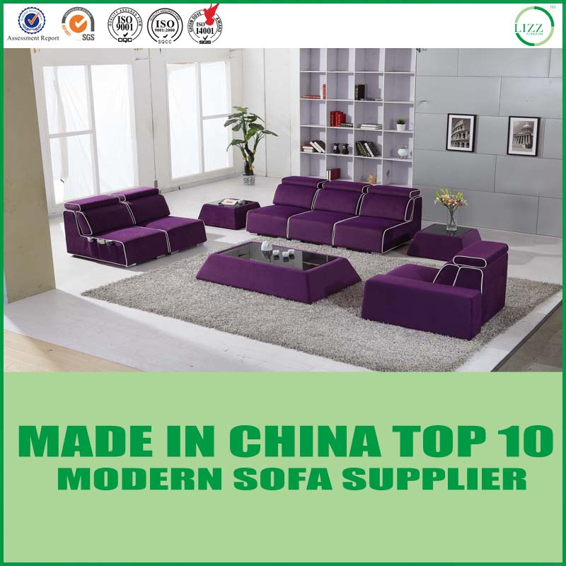 Purple Modern Simple Chair Sectional Fabric Sofa