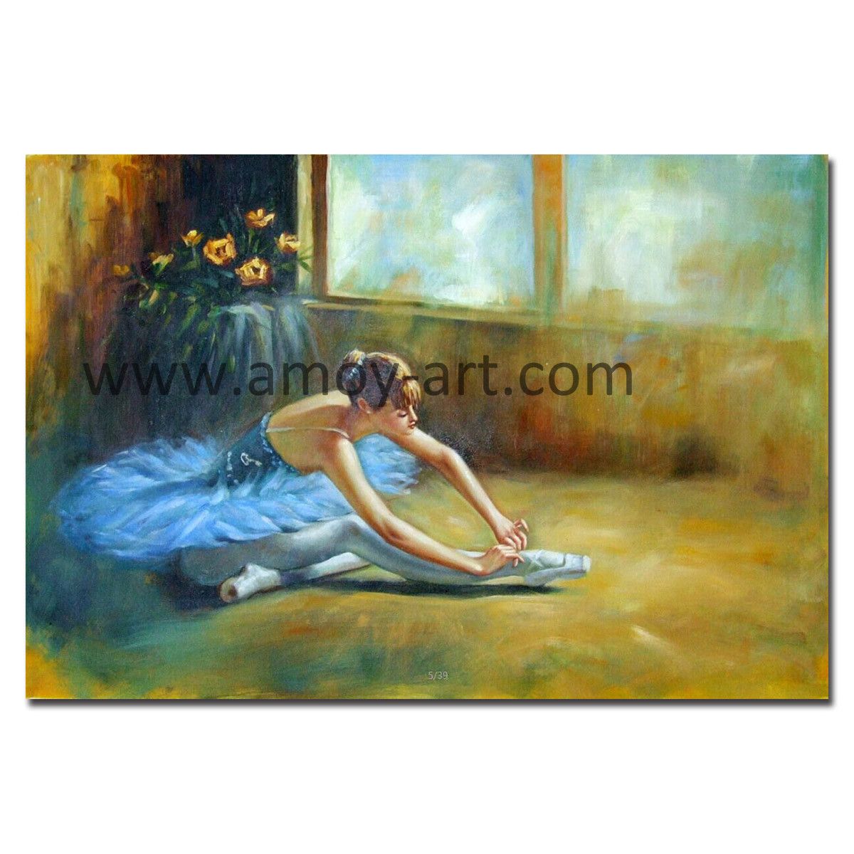 Impressive Ballet Dancer Figure Oil Painting for Wall Decor