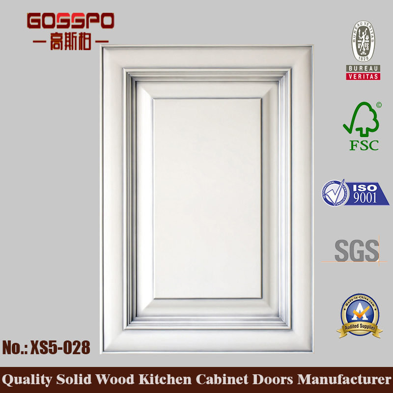 White Paint Decorative Wooden Kitchen Cabinet Door (GSP5-028)