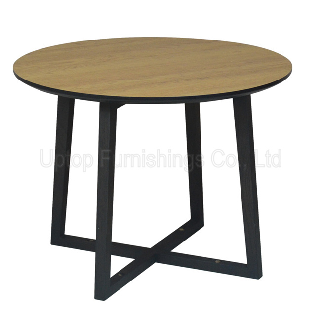(SP-RT519) Modern Cross Base Round Laminated Wood Hotel Table