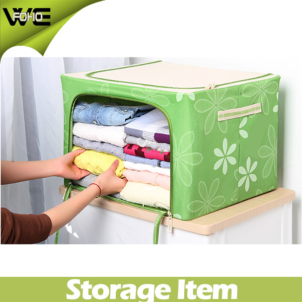 Oxford Fabric Collapsible Storage Cubes Box with Wire Frame