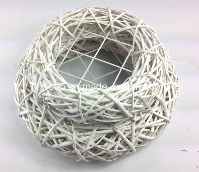 Customized Eco-Friendly Split Willow Christmas Decoration Wreath in Ivory Color