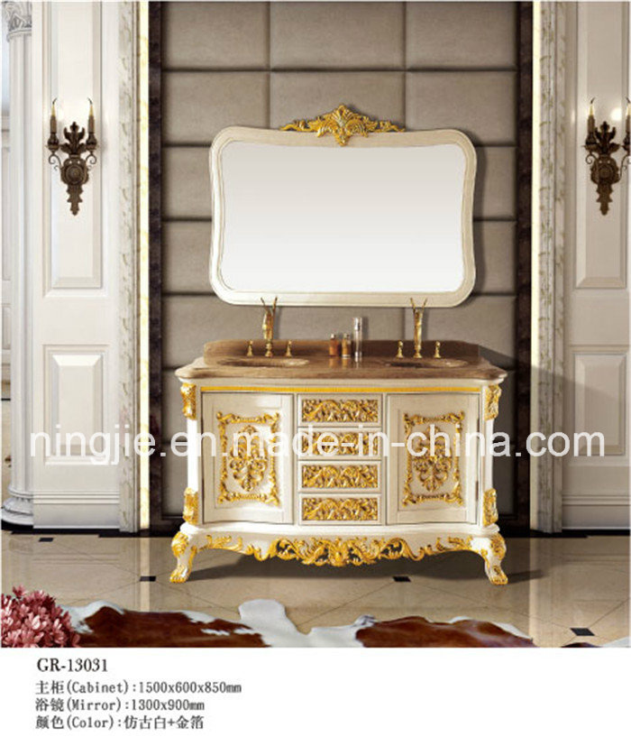 Solid Wood Bathroom Vanity Cabinet with Single Baisn (13031)