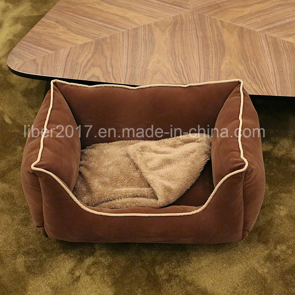 Pet Products Brown Winter Warm Dog Bed Memory Foam Pet Bed
