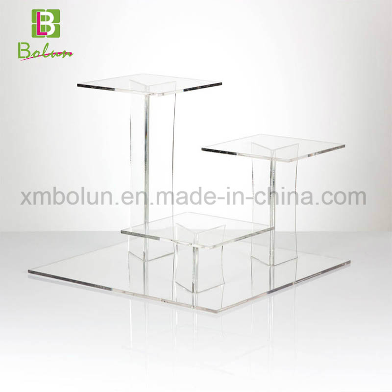 Pop Corrugated Plastic Floor Standing Acrylic Display for Cup Cake Stand