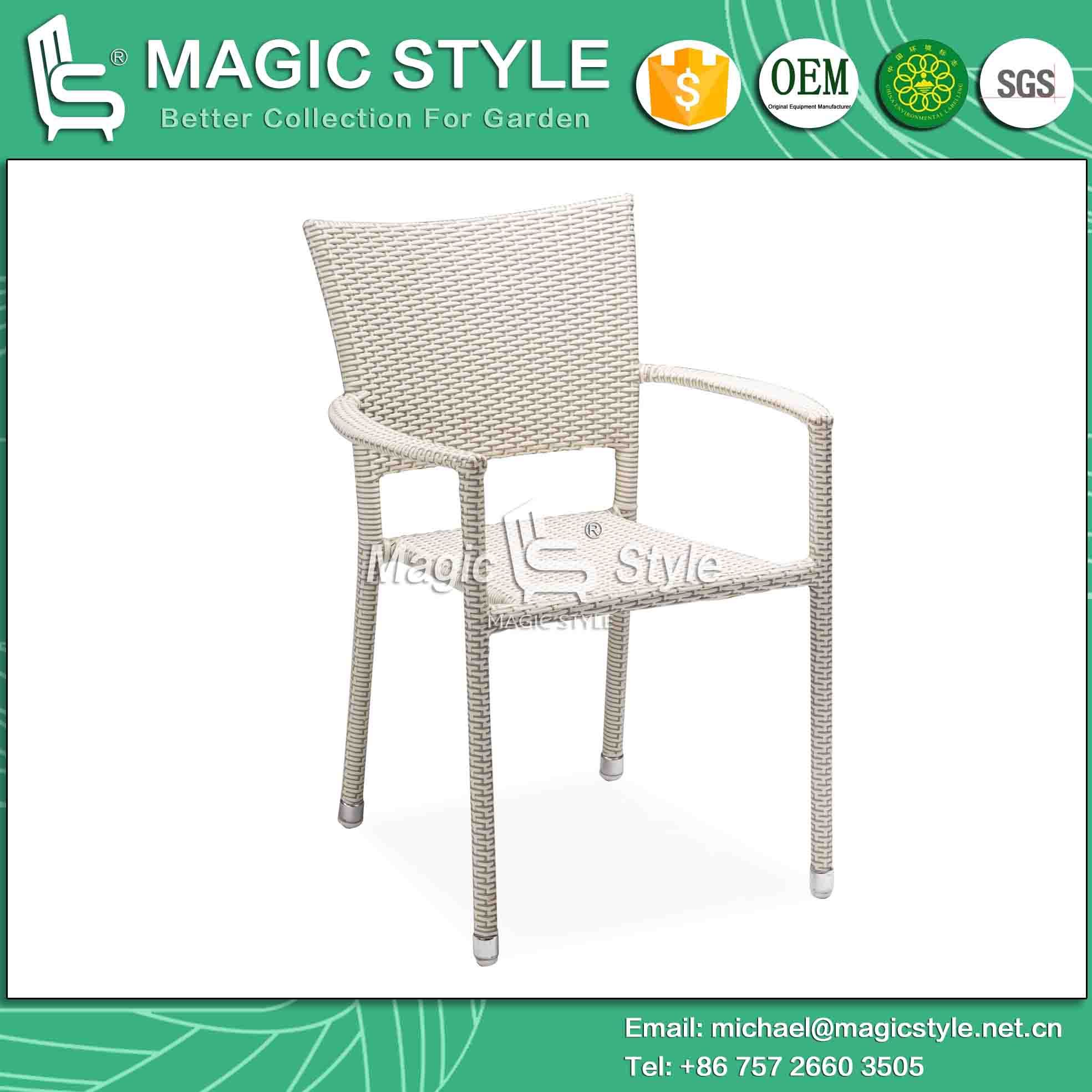 Four Colors Outdoor Dining Chair for Hote Project Patio Dining Chair Cafe Rattan Chair
