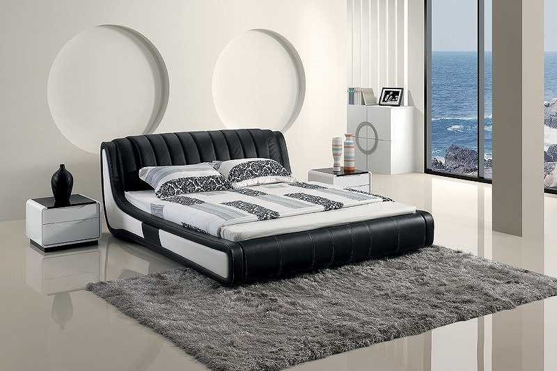 Modern Genuine Leather Soft Bed (SBT-5823)