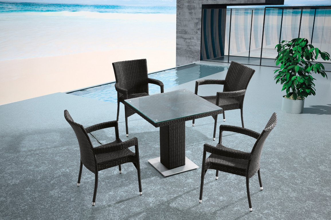 Garden Patio Wicker/Rattan Dining Set - Outdoor Furniture (LN-932)
