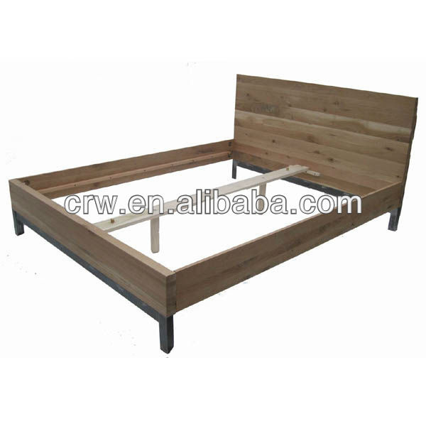 OA-4007-2 Solid Oak Bed with Steel Legs