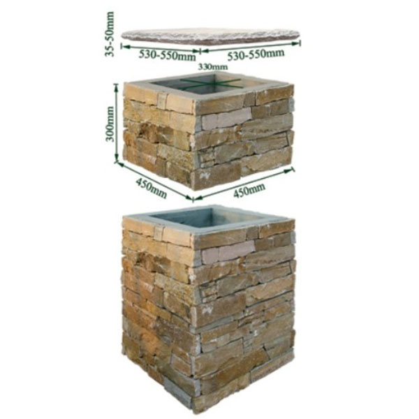 China Natural Slate Stone Cement Column (SMC-PC001)