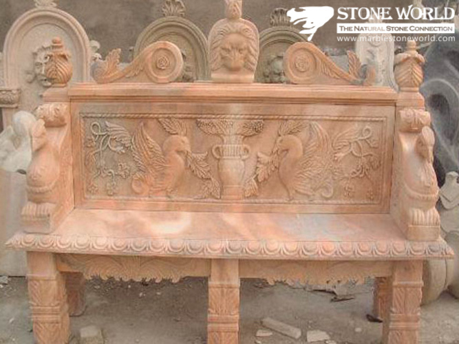 Antique Stone Marble Garden Bench for Garden Ornament