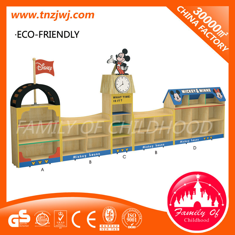 Popular Kids Cartoon Cheap Wood Bookshelves Small Corner Bookshelf