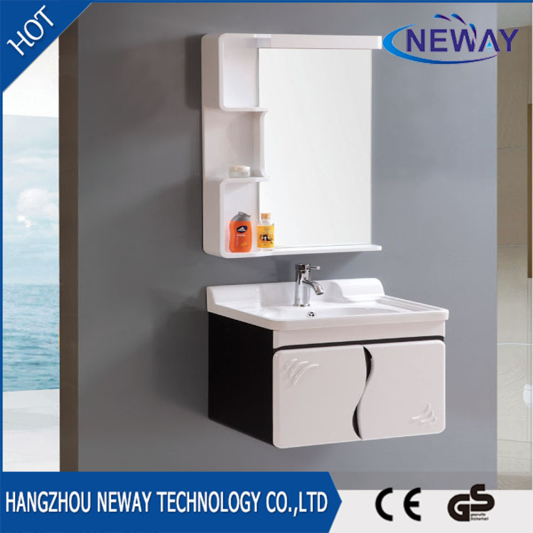 White Lacquer PVC Single Bathroom Mirror Cabinet