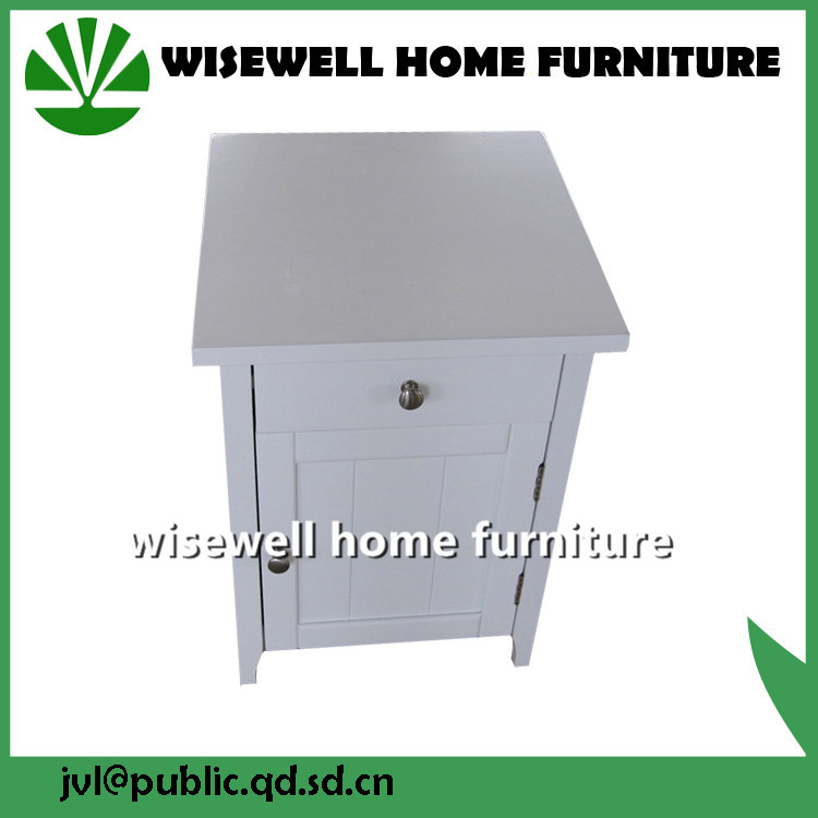 Pine Wood White Color Bedroom Cabinet
