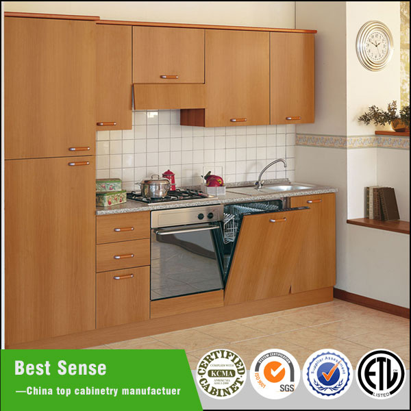 I Shaped Melamined Faced Chipboard MFC Kitchen Cabinet