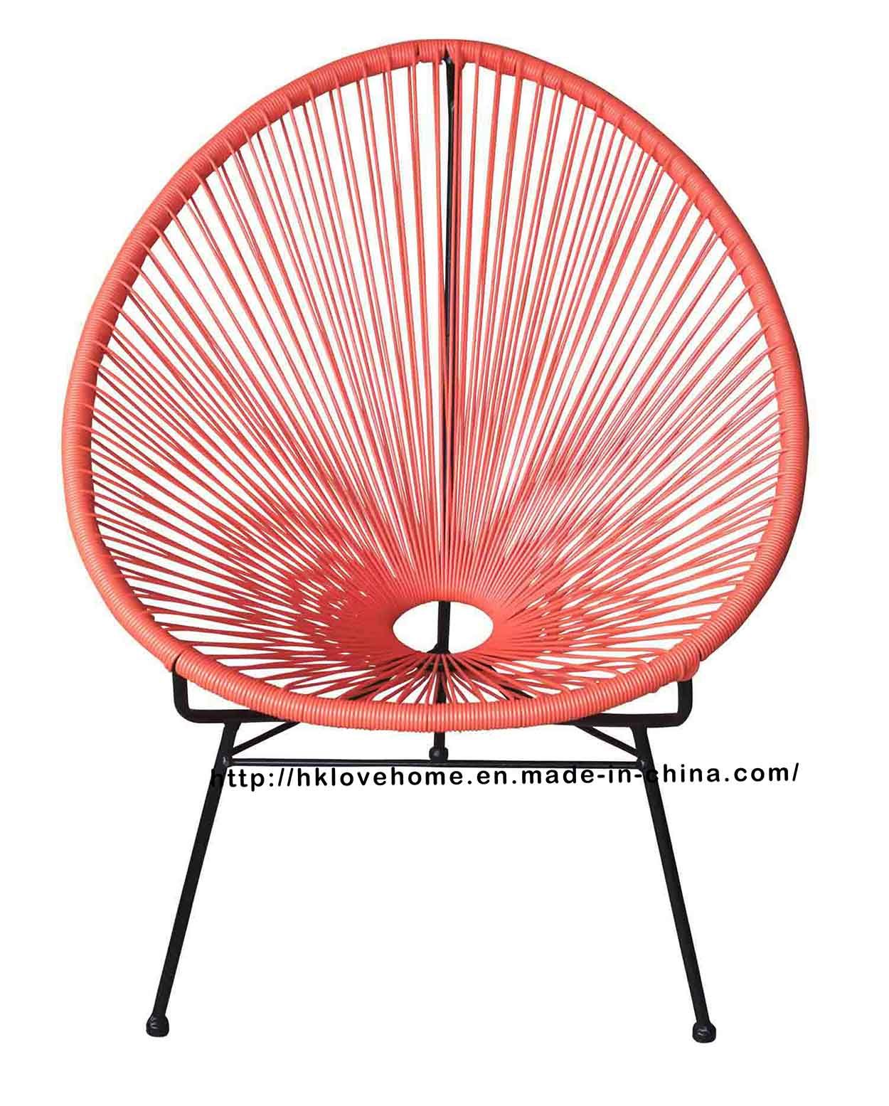 Metal Rattan Outdoor Indoor Acapulco Orange Garden Chair