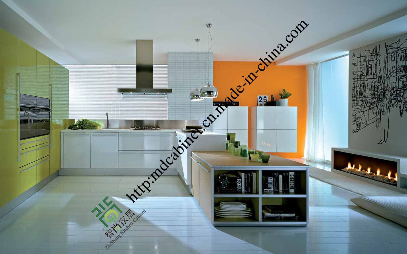 Light Blue Lacquer Kitchen Cabinets (zs-441)