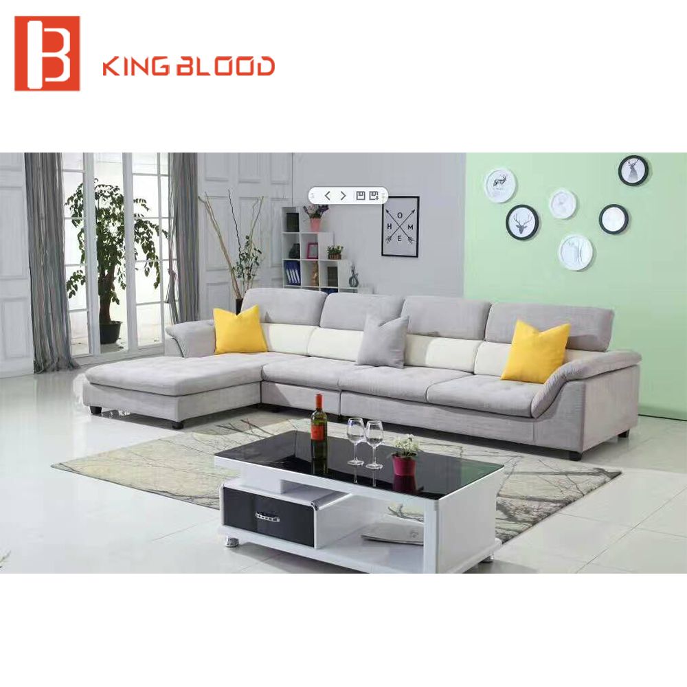 Turkish Style Wooden Fabric Corner Sofa for Small Apartment