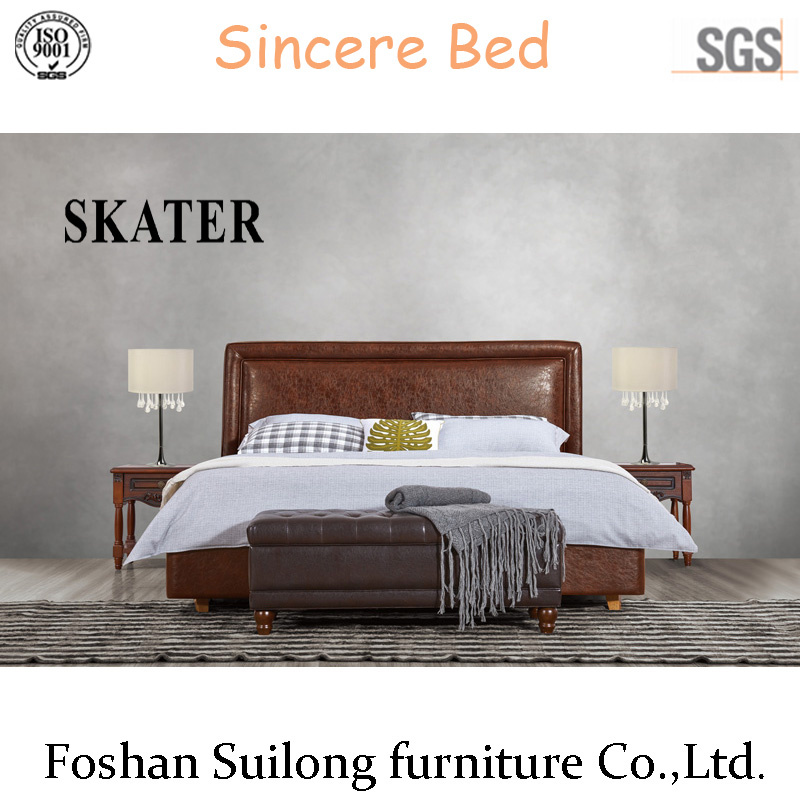 A21 American Style Fabric Bed Leather Bed