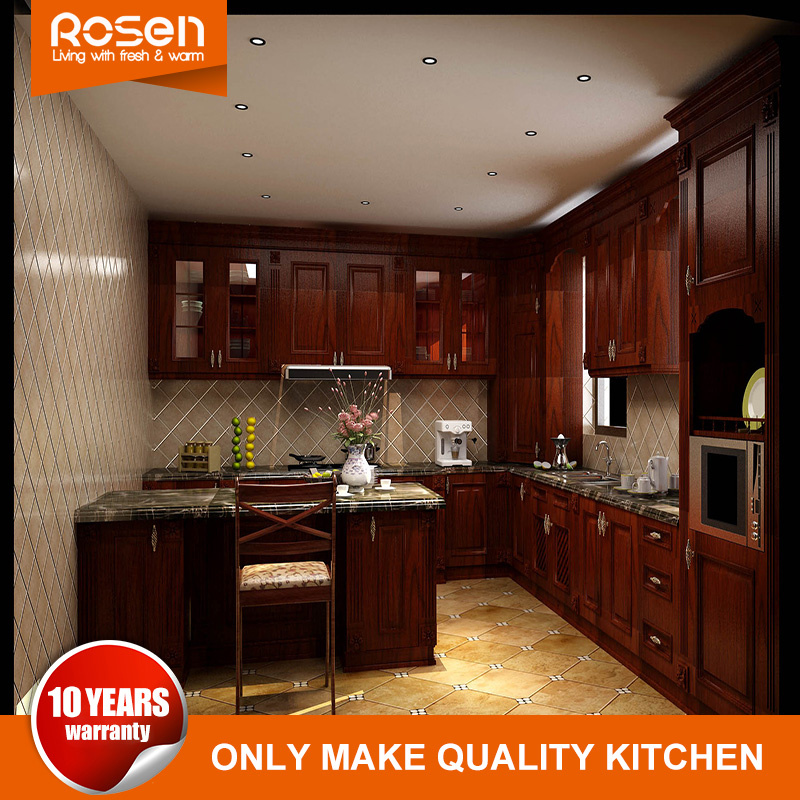 New Elegant Luxury Furniture Oak Wood Kitchen Cabinets